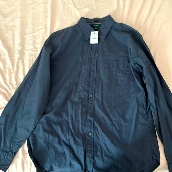 Navy blue J Crew large ladies button up. - Picture 1 of 6